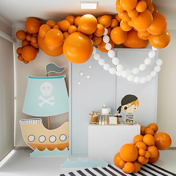 Voircoloria 130pcs Orange Balloons Different Sizes 18" 12" 10" 5" Orange Matte Latex Balloons for Boys Girls Birthday Baby Shower Gender Reveal Wedding Gender Reveal Autumn Party Decorations