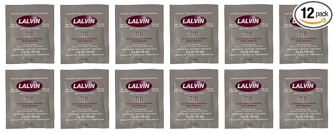 Lalvin 71B Active Dry Wine Yeast - Pack of 12 - Sold by North Mountain Supply