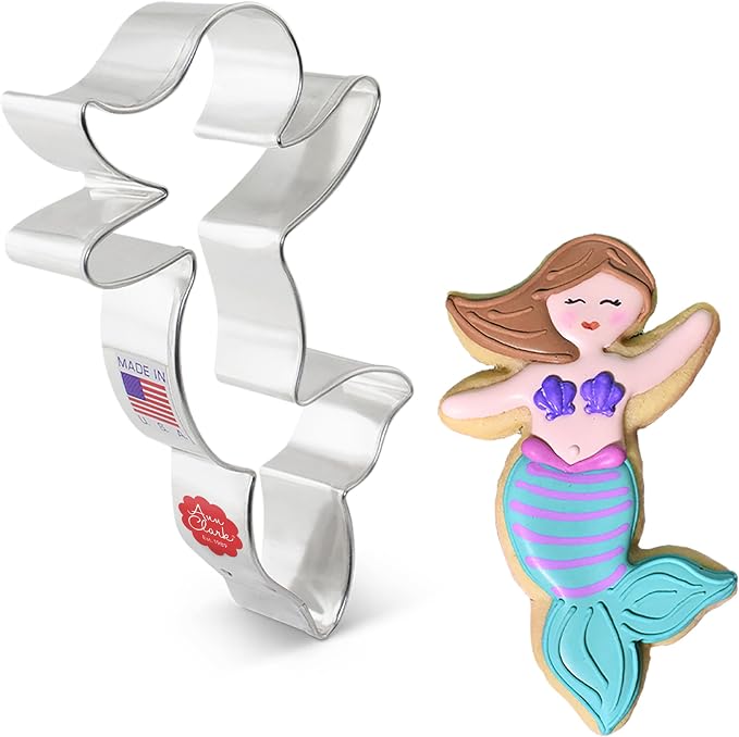 Ann Clark Mermaid Cookie Cutter, 4-3/4" Made in USA