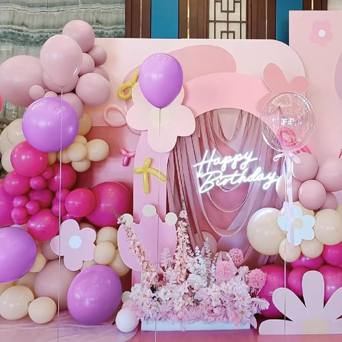 MEBAY Red Pink Purple White Balloon Arch Kit, 166Pcs Dusty Pink Balloons Garland for Girl Women Wedding Engagement Anniversary Birthday Bridal Baby Shower Party Decorations