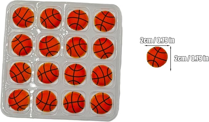 Edible 16 pieces Basketball cake decorations, cupcake toppers, perfect Icing Cookies decro for Sports Valentine's Day Birthday Halloween Thanksgiving Christmas party Team Dinner