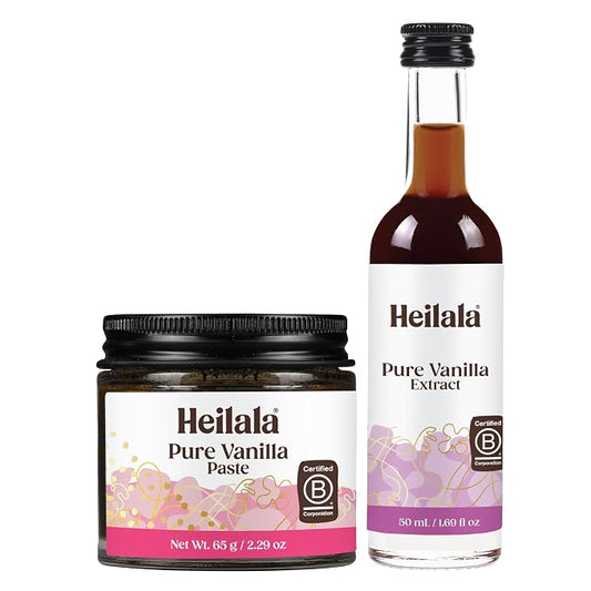 Vanilla Bean Paste and Pure Vanilla Extract for Baking (Combo Pack) - Heilala Vanilla Beans are Hand-Picked and Ethically Sourced from Polynesia, Gourmet Bourbon Variety, Loved by Bakers Worldwide