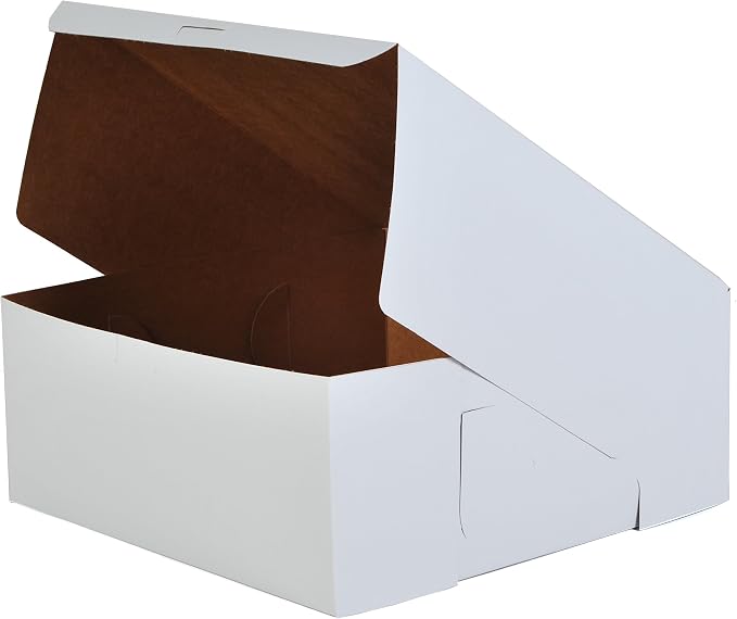 SCT White One-Piece Non-Window Bakery Boxes, 12 x 12 x 5, White, Paper, 100/Carton | White, Paper, Southern Champion 0987, Made in USA