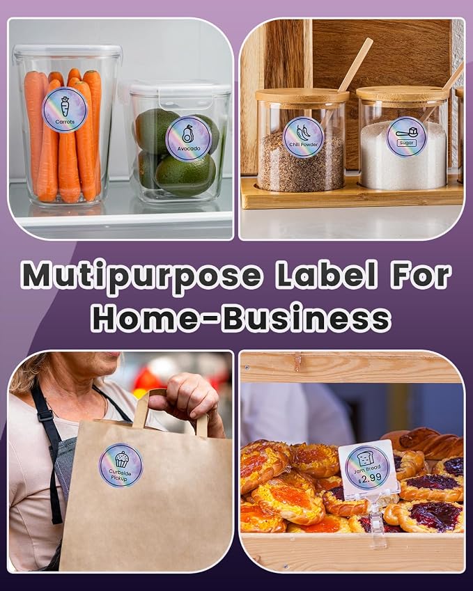 Phomemo M110 Circle Labels, 1.96"x1.96" (50x50 mm) Purple Star Sky Round Label for M100/M220/M250/M108/M221 Label Maker, for Barcode/Logo/Gift/Thank You/Bakery/Small Business/Home Use, 140 Labels