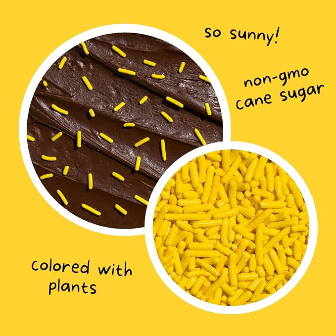 Supernatural Softies and Crunchies Sprinkles by Supernatural, Dye-Free, Made in USA, Soy Free, Gluten Free, Vegan (Sunny Yellow, 16oz)
