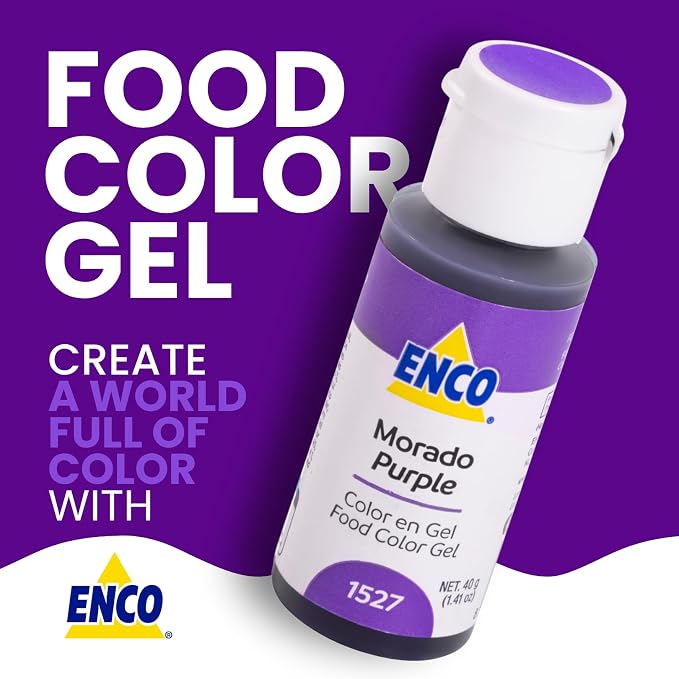 ENCO Food Coloring Gel Purple 1.41 oz (40g) Concentrated, Vegan