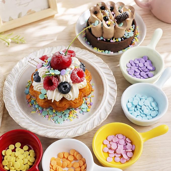 Pastel Sprinkles for Cake Decorating, 4.6oz Colorful Nonpareils Jimmies and Confetti Sugar Sprinkles for Baking Cake Cupcake Donuts Ice Cream Topping