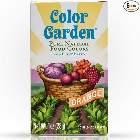 Color Garden Pure Natural Food Coloring, Orange – 5 ct 1 oz | Plant-Based, Vegan, Non-Toxic Liquid Food Dye, Healthy Food Coloring