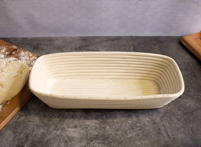 Frieling Proofing Basket, Brotform Bread Rising Banneton and Serving Basket, Rectangle, 12-Inch by 5.5-Inch