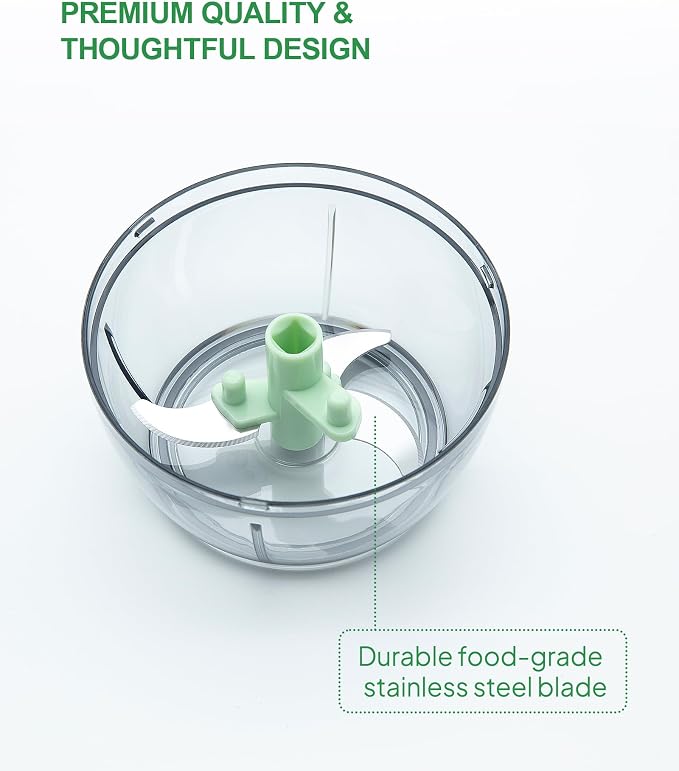 Manual Food Chopper - Hand Pull String Vegetable Dicer | Versatile Mini Processor: Perfect onion chopper and dicer for garlic, salad, salsa, pesto, hummus, nuts, and baby food