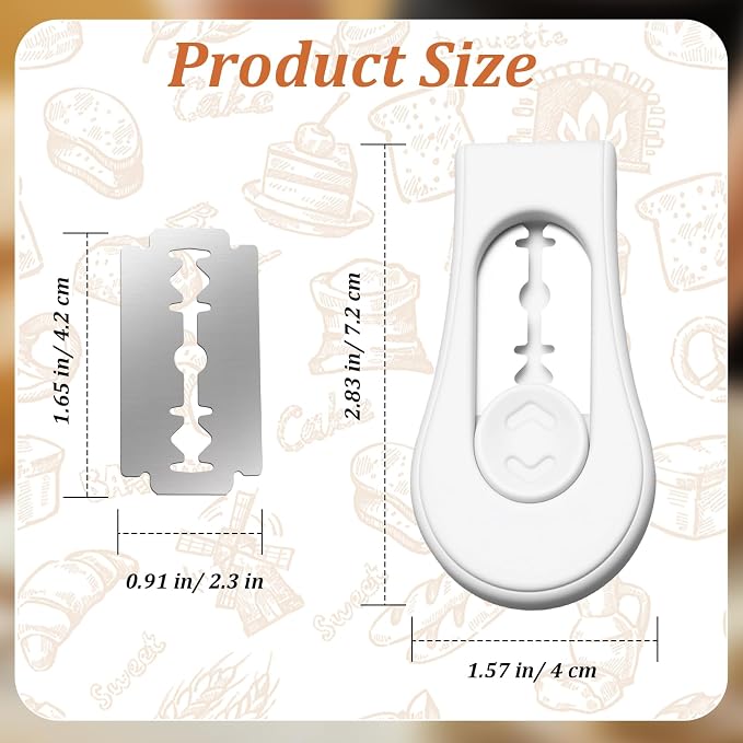 2 Pcs Magnetic Bread Lame, Professional Dough Scoring Tool, Extractable Blade, Hand Crafted Sourdough Bread Scoring Tool for Baking, Bread Making Knife with 20 Razor Blades
