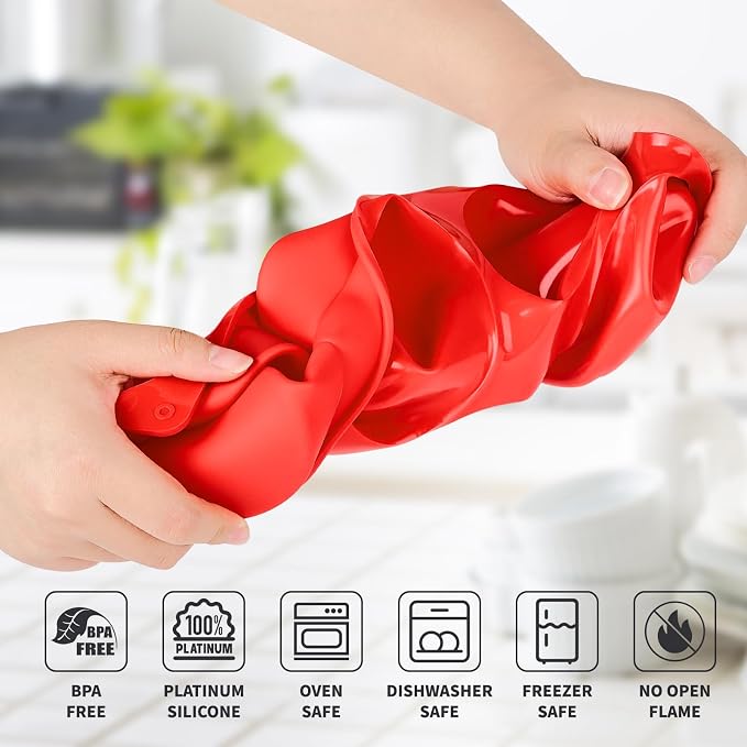 Puyeipt 2 Pack Silicone Egg Bite Molds, Deep 3 Inch Non-Stick Round Silicone Baking Pans for Frittata, Breakfast Sandwiches, Muffins, Hamburger Buns, Cornbread