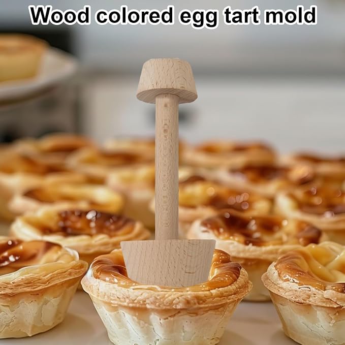 Wooden Tart Tamper,Pie Pastry Dough Tamper,Tart Pan Mold Cake Pastry Baking Tool for Tart, Cheesecakes, Pasta,Baking (Large double head)