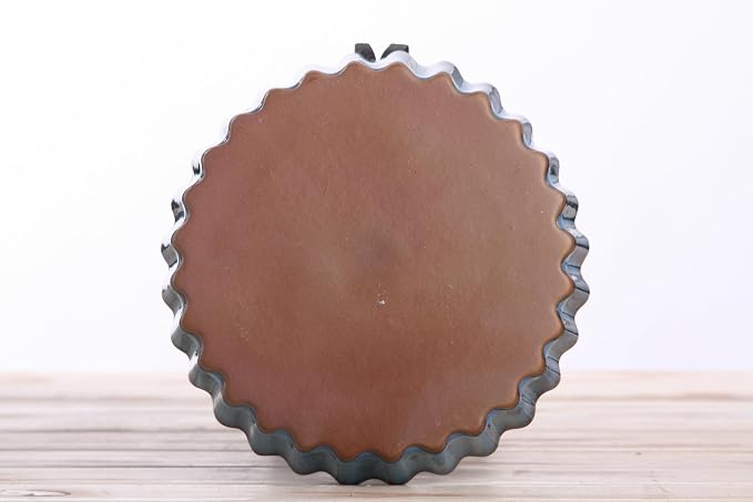 Willow Ceramics Tart Dish, 8 inch Diameter, Longhair Dachshund Tart Dish Design, Fluted Quiche/Pie Pan, 20oz Volume, Handmade (Peacock)