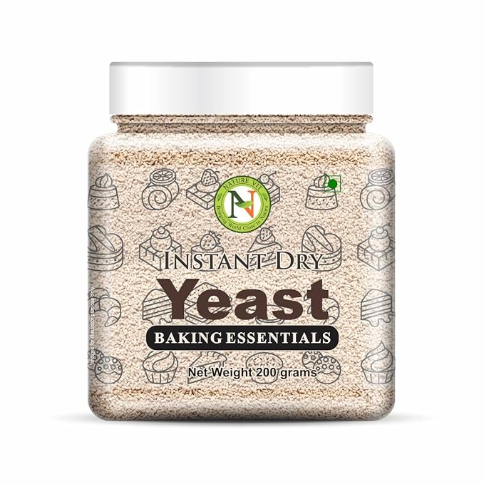 NatureVit Baker's Instant Dry Yeast, 200g | Premium Yeast for Baking Bread, Pizza, Cake, Doughnuts, and Wines | Fast-Rising & Long Shelf Life