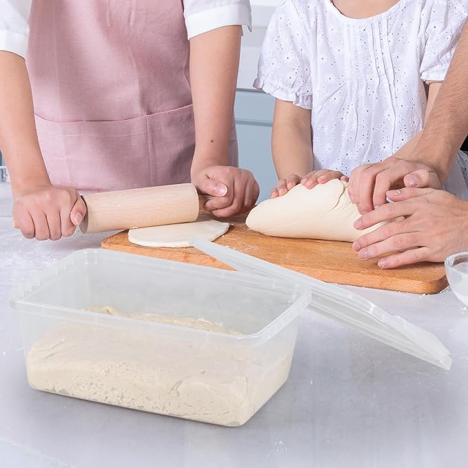 4-Pack Proofing Container with 6 L Capacity, Dough Rising Box | Fits Up to 3000 Grams of Dough, for Bread, Sourdough, Pizza