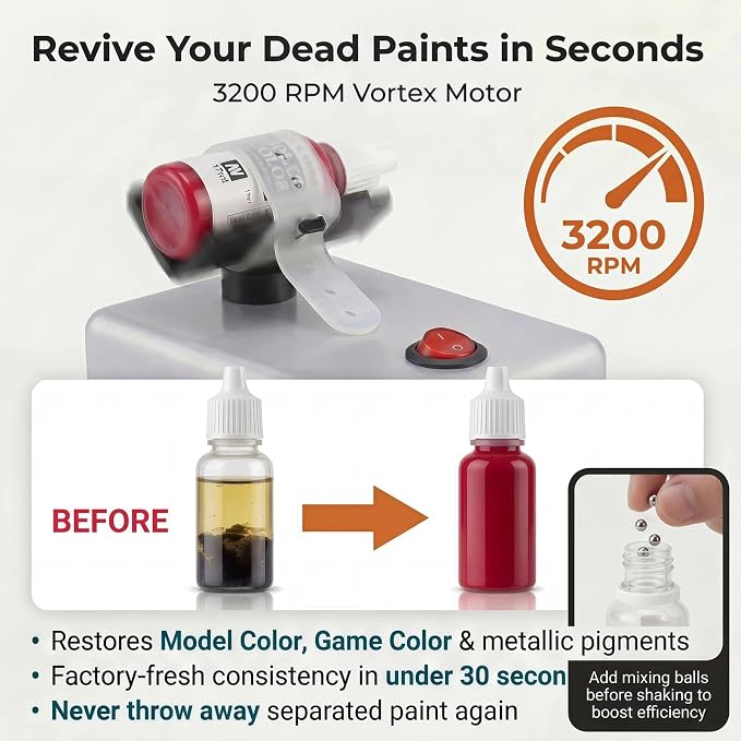 Electric Paint Shaker, Multi-Use Mixer for Nails, Tattoo, Model | Versatile for polishes & inks, Weighted anti-slip base, On/off switch, Hands-free operation, Revives old paints, Saves time