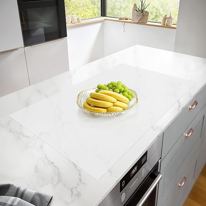 Silicone Mats for Kitchen Counter, Heat Resistant Countertop Protector, Non-Slip Table Mat Desk Saver Pad, Non-Stick Reusable Pastry Mat, Silicone Placemat, Craft Mat - 25'' X 17", White
