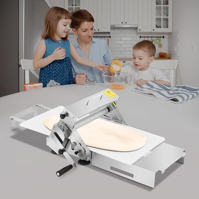 Folding Dough Sheeter, Folding Dough Rolling Machine, Manual Dough Sheeter, Stainless Steel & PP Folding Sheeter, for Bakery & Home Kitchen
