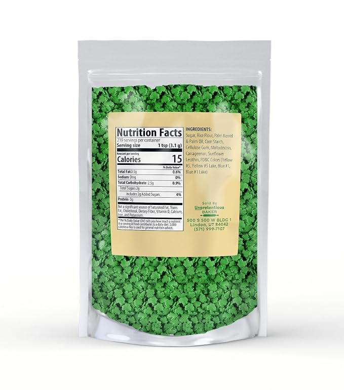 Unpretentious Shamrock Sprinkles, 1.5 lb, Vibrant & Colorful, St. Patrick's Day, Dessert Decoration