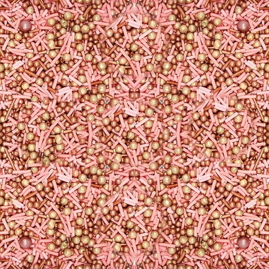ConfectPink and Gold Edible Sprinkle Mix, Metallic Cake Decorations, Cupcake Toppers, Baking Toppings for Birthday, Wedding, Party Cakes | Vegan, Gluten-Free, Nut-Free, Soy-Free, Dairy-Free, Palm Oil-Free- 4.2 Oz