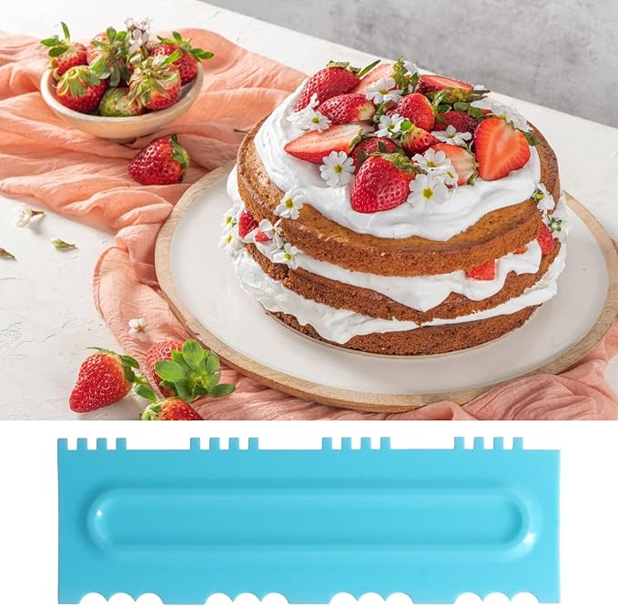 EVGATSAUTO DIY Cream Scraper Combs Fondant Cake Pattern Modeling Tool, Cake Decorating Comb for Home Kitchen Bakery