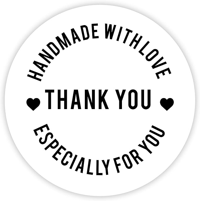 Andaz Press Round Small Business Sticker Labels, 120-Pack, Thank You, Handmade with Love, Especially for You, Handmade Stickers for Packaging, Product Labels for Small Business,