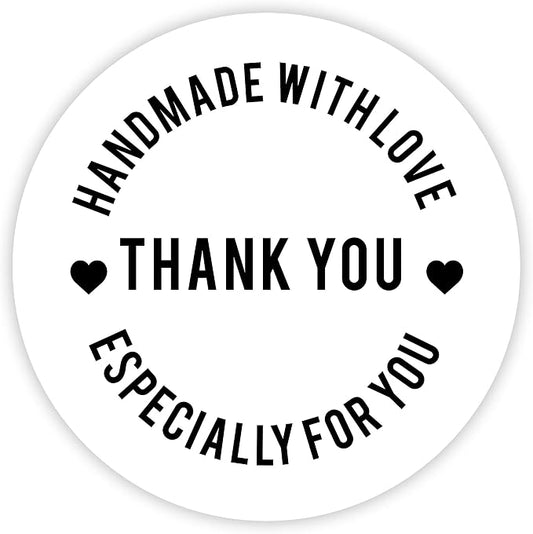 Andaz Press Round Small Business Sticker Labels, 120-Pack, Thank You, Handmade with Love, Especially for You, Handmade Stickers for Packaging, Product Labels for Small Business,
