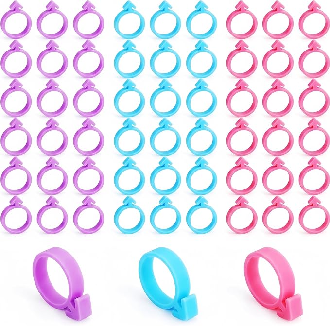 60Pcs Professional Silicone Piping Bag Ties - Leak-Proof Reusable Icing Bag Clips for Cake Decorating - Food Grade Pastry Bag Sealing Rings for Cookies & Cupcakes (3 Vibrant Colors)