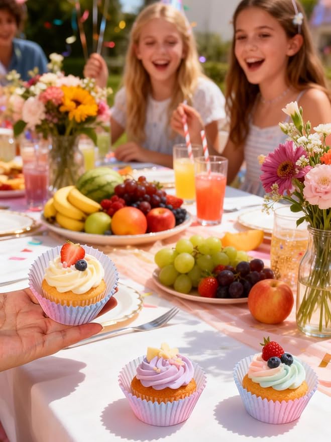 300 Pcs Gradient Color Cupcake Liners, Cake Baking Cups - Gradient Cupcake Wrappers, Standard Muffin Cupcake Wrappers Holders (Base Dia 1.97in, Height 1.18in, Top Dia 2.76in) (Gradient)