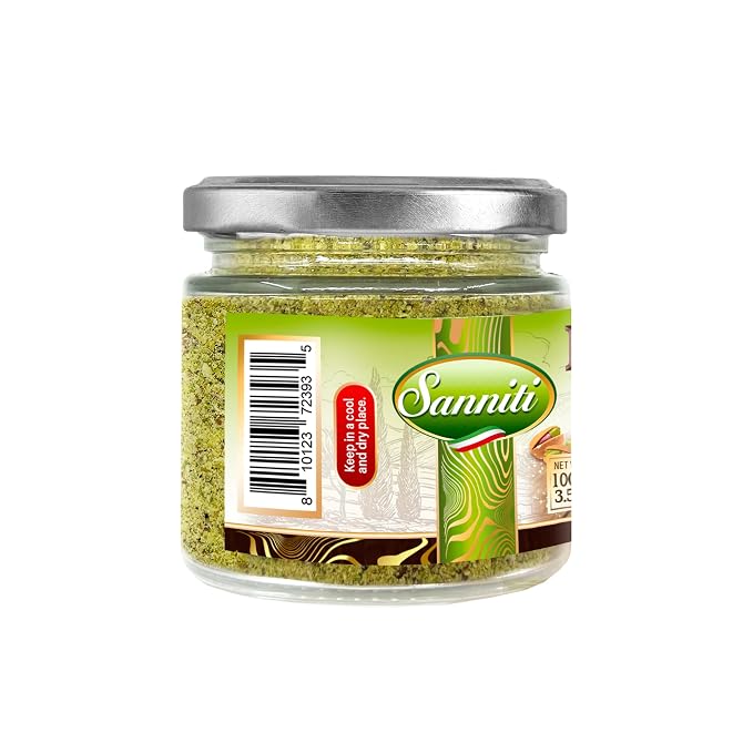Sanniti Pistachio Flour, 3.5 oz – Fine Pistachio Blend for Baking & Cooking – 100% Pure Pistachios – Product of Italy