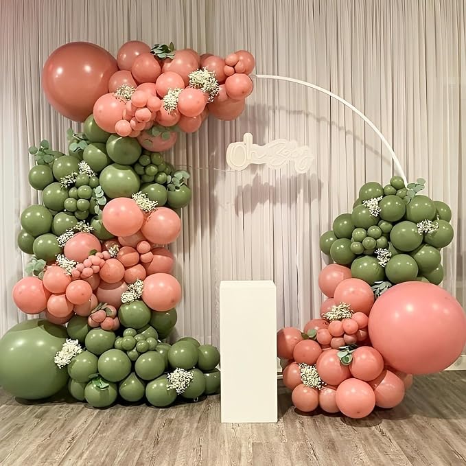 Voircoloria 110pcs Sage Green Balloons 12inch Olive Green Latex Party Balloons for Graduation, Wedding, Birthday, Bridal Shower, Baby Shower, Anniversary Party Decorations