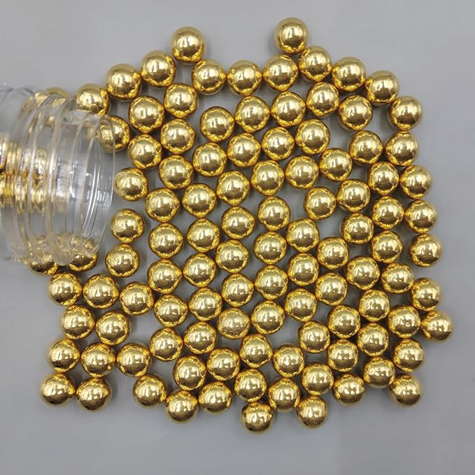 Homankit Gold Pearl Sprinkles for Cake Decorating, 10mm 120g/4.23OZ Sugar Pearl Cake Decorations for Baking Cookie Cupcake Toppers Ice Cream Toppings Birthday Wedding Supplies