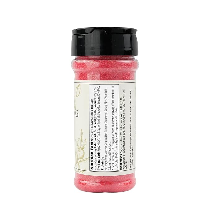 Olive & Vine Pink Sanding Sugar, Sweet Finish, For Baking & Decorating, Rich Tradition, Authentic Taste, For Global Recipes (8 Ounce)