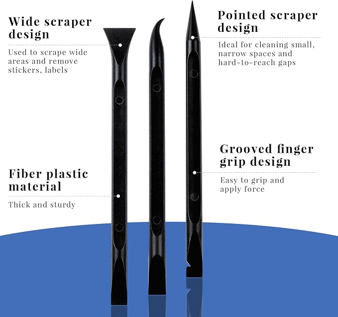 9 PCS Plastic Scraper, Non-Scratch Scraper, Multi-Purpose Scraper Pry Tool for Small Narrow Spaces and Gaps, Perfect for Remove Stickers, labels, Gasket, Oil Stains