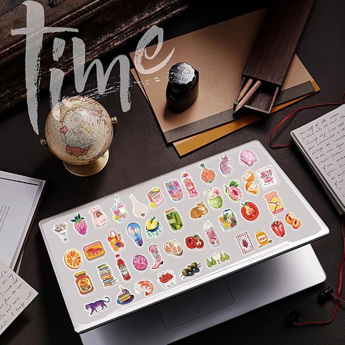 100 Pcs Vintage Aesthetic Stickers Cute Coquette Food Waterproof Vinyl Sticker for Water Bottles Laptops Bike Car Motorcycle Computer Guitar Skateboard