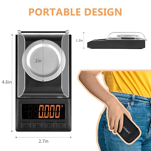 Fuzion Digital Milligram Scale 50g/0.001g, Mg Scale 9-in-1 Kit | Includes Portable Carry Bag, 50g Calibration Weight, USB-C & Battery, Powder Scale for Capsule Filling, Supplement, Reloading