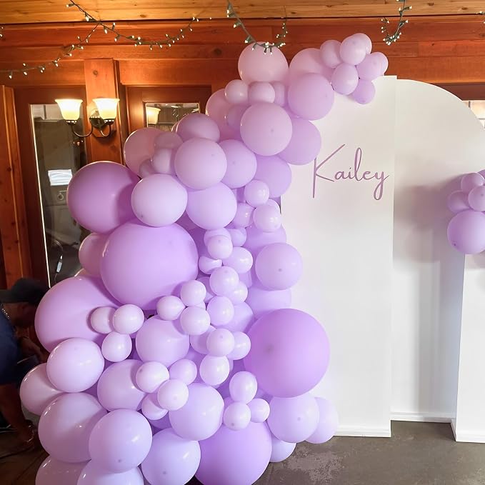 Voircoloria 110pcs Pastel Purple Balloons 12inch Light Purple Latex Party Balloons for Graduation, Easter, Wedding, Birthday, Bridal Shower, Rainbow Party, Baby Shower, Anniversary Party Decorations