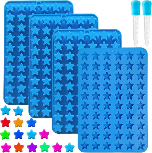 Star Gummy Candy Molds - 240 Cavity Silicone Candy Molds with 2pcs Dropper for Hard Candy, Gummy, Caramels, Chocolate, Ganache, Ice Cubes