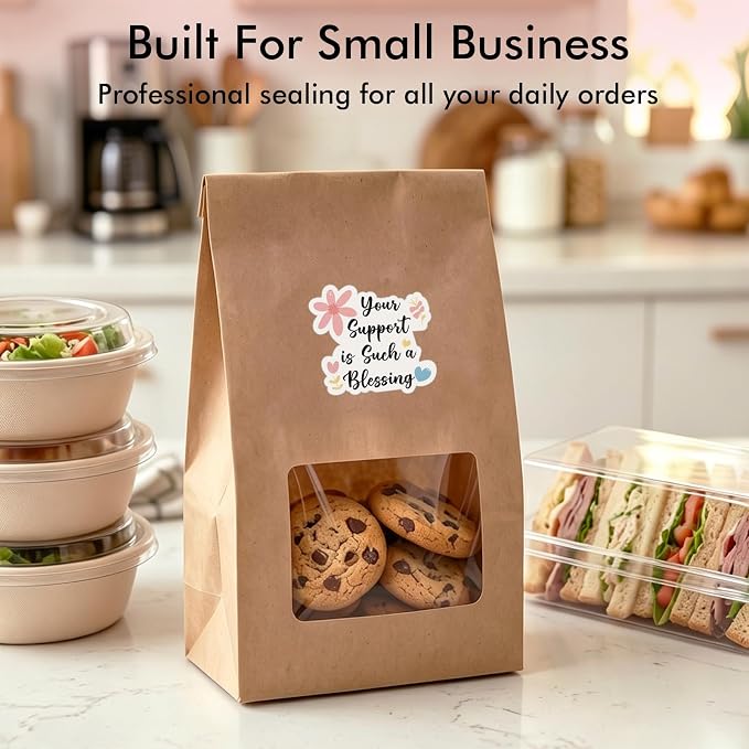120 Pack Thank You Stickers for Small Business, Your Support is Such a Blessing Labels for Bakery Boxes, Mailers, Gift Bags & Handmade Packaging, 1.7 Inch