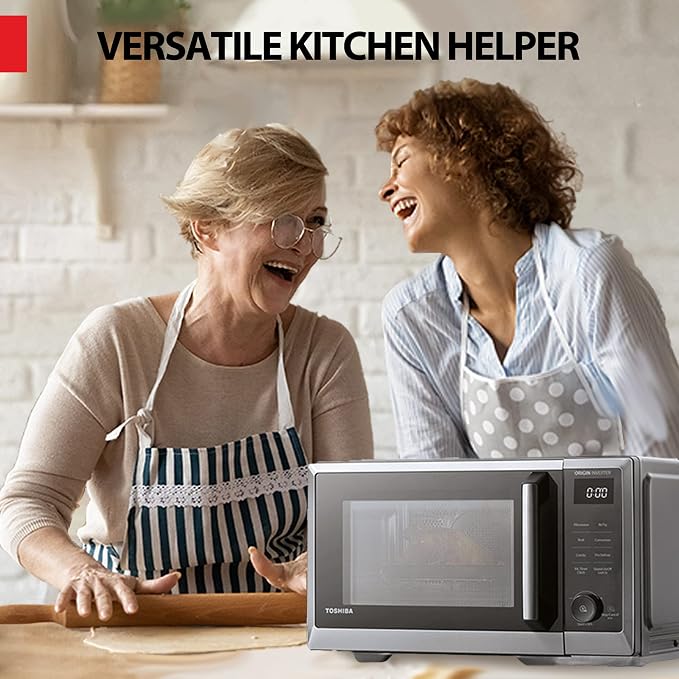 TOSHIBA 6-in-1 Inverter Countertop Microwave Oven Healthy Air Fryer Combo, MASTER Series, Broil, Convection, Speedy Combi, Even Defrost 11.3'' Turntable Sound On/Off, 27 Auto Menu (Renewed)