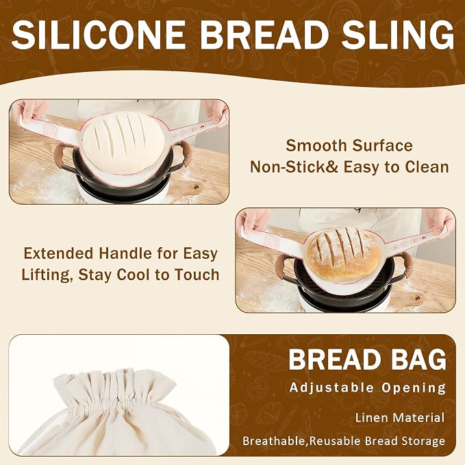 Sourdough Starter Kit & Sourdough Bread Baking Supplies-10" Round & Oval Banneton Proofing Baskets, 32 oz Sourdough Starter Glass Jar, Bread Making Tools, for Bread Making/Baking Fermentation