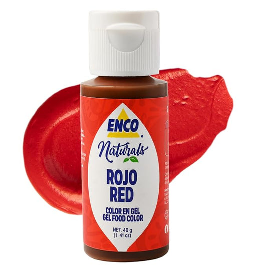 ENCO Natural Food Coloring Gel Red (1.41 oz) – No Artificial Dyes, Vibrant Colors for Icing, Buttercream & Fondant – SQF Certified – Kosher & Vegan – Baking & Cake Decorating