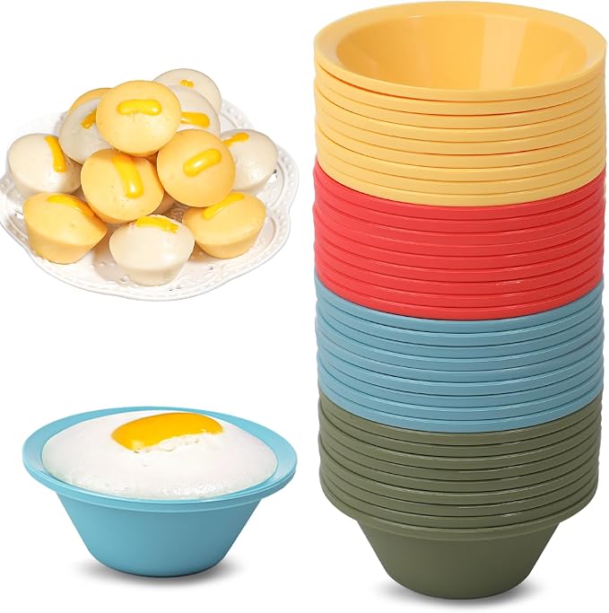Webake 36 Pcs Platinum Silicone Puto Molder Filipino Small-Size, 2.2" Reusable Kutsinta Molder for Steamer, Plastic Replacement Baking Cup, BPA-Free and Non-Stick, Great for Bite-Size Muffin, Tart