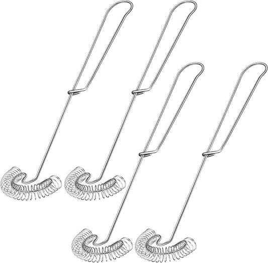 Patelai 4 Pieces Stainless Steel Egg Flat Whisk Wire Coil Scandinavian Sauce Whisk for Gravy Roux Deglazing Dishwasher Safe Kitchen Tool,2.7 x 10.3 in