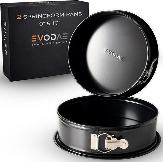 Springform Pan 9 Inch and 10 Inch Set, Nonstick Leakproof Springform Cake Pans, Cheesecake Pan, Removable Bottom, Carbon Steel Baking Pan, Dishwasher Safe, Gift Ready Box