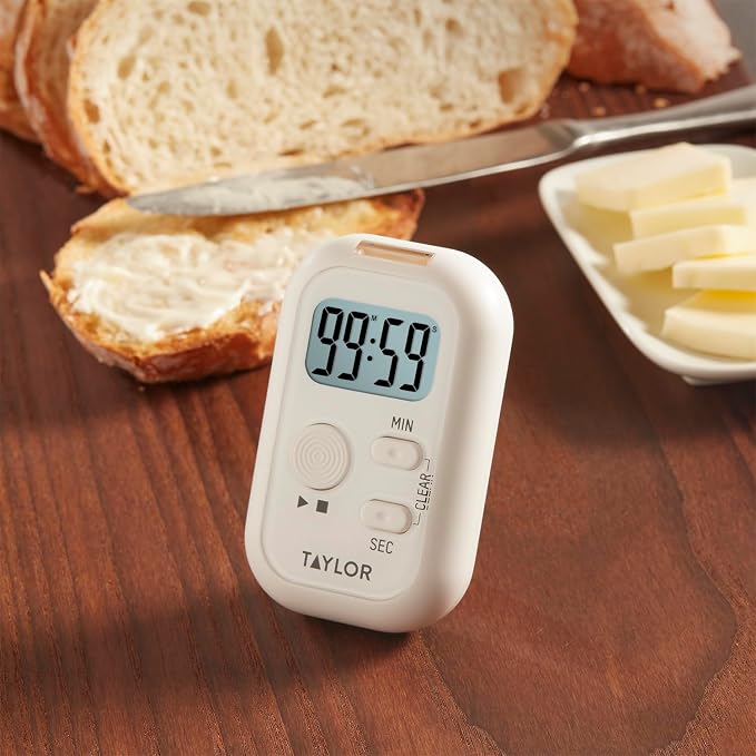 Taylor Multi-Alert (Sound, Light, Vibration) Digital Timer, Standard, White