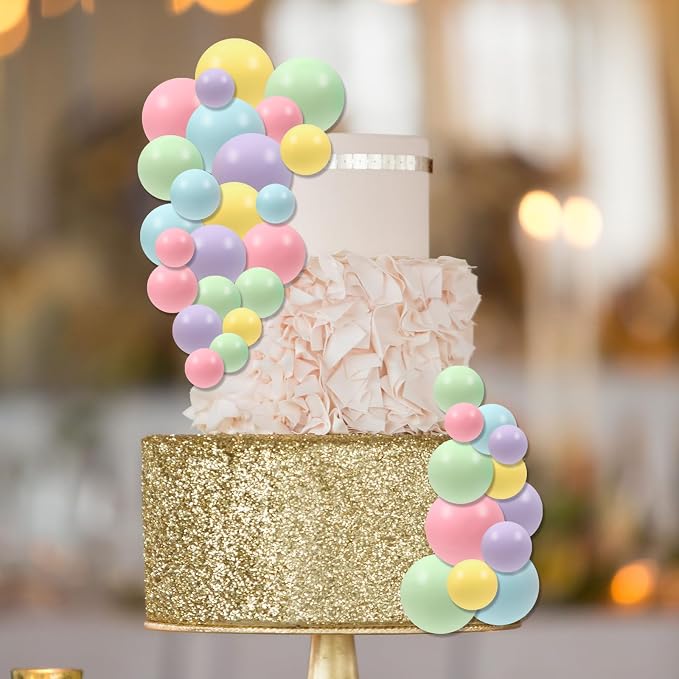30 PCS Balls Cake Topper DIY Cake Insert Toppers Ball Cake Picks Cupcake Topper for Birthday Party Baby Shower Wedding Cake Decoration(Colorful)