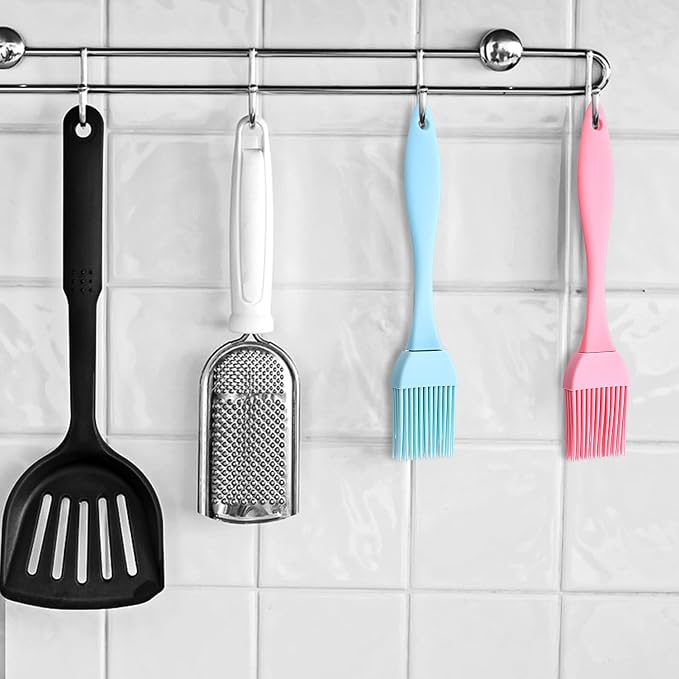 Yuanchu Silicone Basting Pastry Brush, 5 Pcs Heat Resistant, BPA Free, Dishwasher Safe, Black, Gray, Orange, Blue, Pink