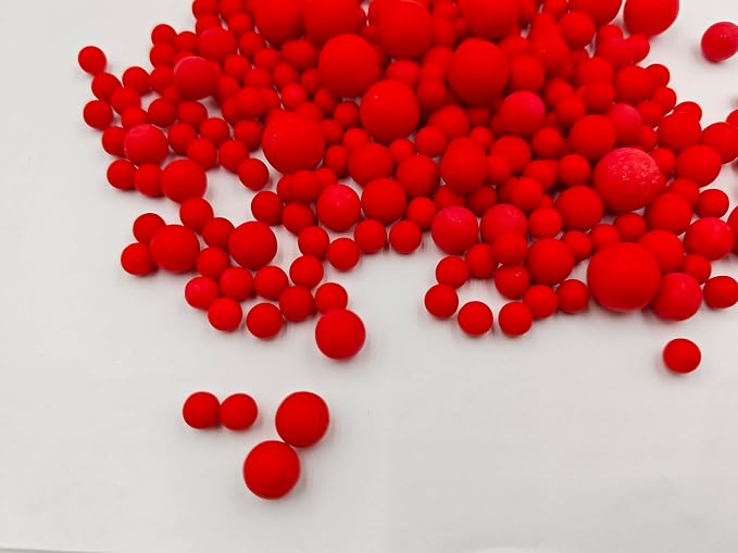 Mixed Edible Red Pearl Sugar Sprinkles, 4.23 oz Candy Pearls Ideal for Baking, Cake and Cupcake Toppers, Cookie Decoration, Ice Cream Topping (7,10,14mm)